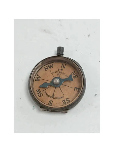 Antique Sterling Silver Pocket Compass Birmingham 13.2g Rare Unique Collectible