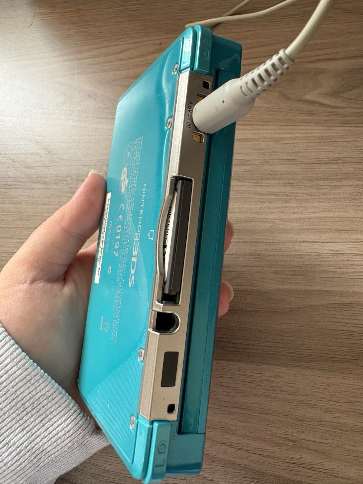 Nintendo 3DS Aqua Blue Console + Charger + Theme Park DS Game Tested Working image 6