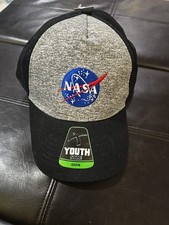 Nasa Black Gray Snap Back Hat Cap Youth Osfm