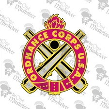 ORDNANCE CORPS INSIGNIA- DECAL, QUALITY 3M VINYL