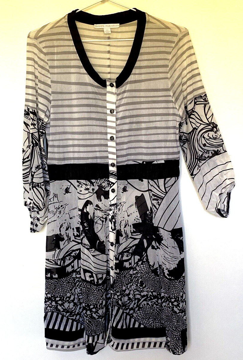 Didier Parakian Sheer Mesh Long Top or Short Dress Size 44 