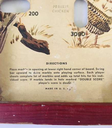Vintage Trap Shot Game Birds Duck Goose Pheasant Table Top Marble Pinball USA - Picture 6 of 9
