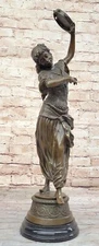 Bouay`s Art Nouveau Style: Handcrafted Bronze Statue of Dancing Female Decor