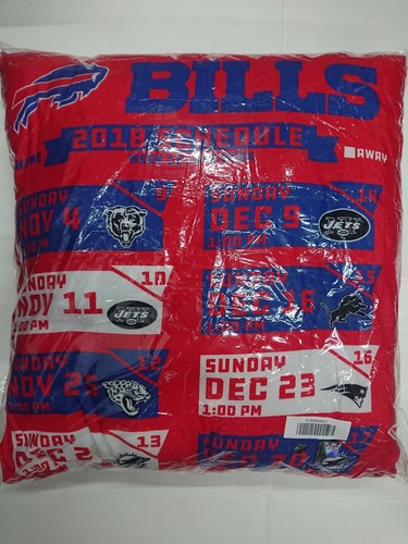 NFL Buffalo Bills Officially Licensed 2018 Schedule Pillow Reversible 22x22 - Picture 10 of 11