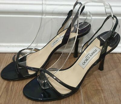 Jimmy Choo schokoladenbraune Lederriemen hohe Stiletto-Sandalen Schuhe EU39 UK6