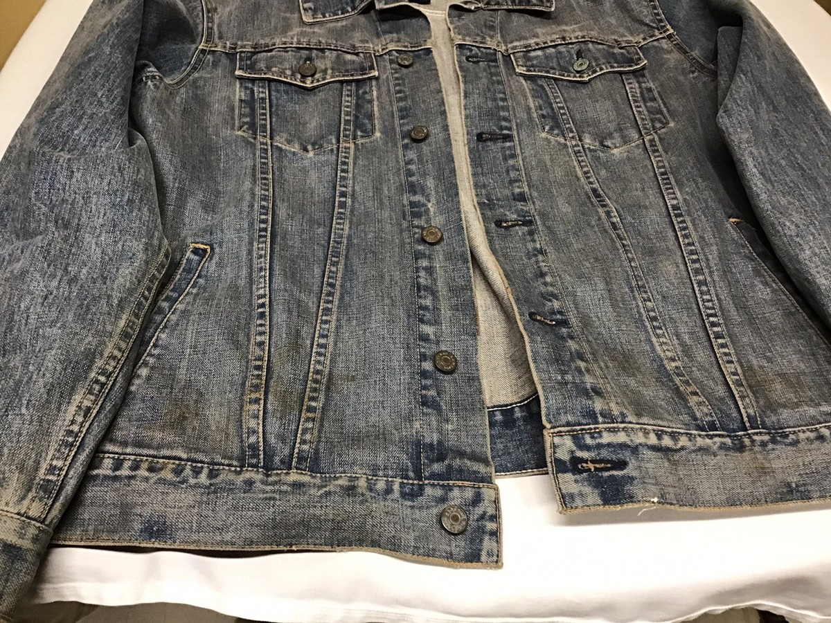 GAP 1969 Brand Faded Denim Trucker Jacket Tag Large Great