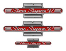 Sims Super V Boat Vintage Sticker Set