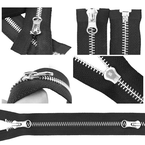 5Pcs Two Way Open End Zip Zipper Metal Teeth for Coat Jacket Heavy Duty 80-120cm - Picture 5 of 32
