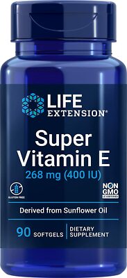 Life Extension Super Vitamin E 268 mg for Whole-Body Health 90 Softgel