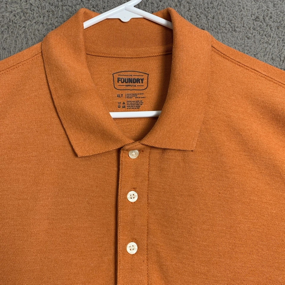 Camisa Polo Foundry Para Hombre Extra Grande Alta Manga Corta Cuello Botón Golf Foto 2 de 4