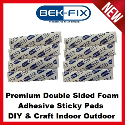 BEK-FIX 8 Double Sided Self Adhesive Sticky Pads For Arts Crafts DIY Interior Exterior