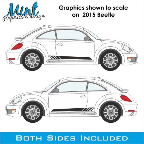 Volkswagen Beetle VW GTi Side Stripes Decals Stickers Vinyl Graphics 003 - Picture 3 of 5