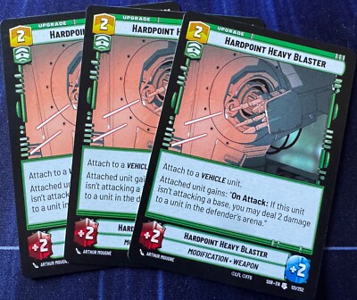 Star Wars Unlimited Spark of Rebellion 3X Hardpoint Heavy Blaster Uncommon Card