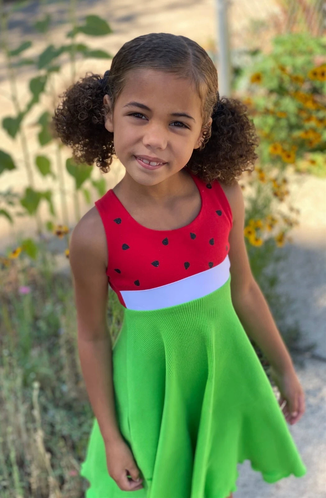 Red & Lime Watermelon Festival Twirl Summer Girl Dress