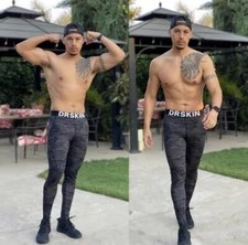 Mens Jock Dr. Skin Camouflage Camo Spandex Tights Compression Pants Large