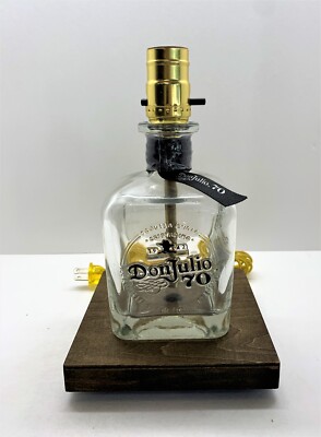 Don Julio 70 Tequila Liquor Bar Bottle Decor TABLE LAMP Lounge w/ Wood Base
