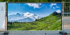 Sichtschutt mit Ösen, Bauzaunplane Banner, Plane, Bauzaun, LKW Plane Alpen