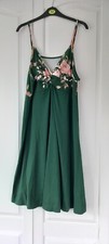 Ladies Jade Green, Part Floral Strappy Summer Dress X 1XL