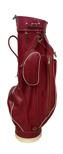 Vintage Wilson Country Club Red Golf Club Bag Made In USA RARE RED LEATHER COLOR