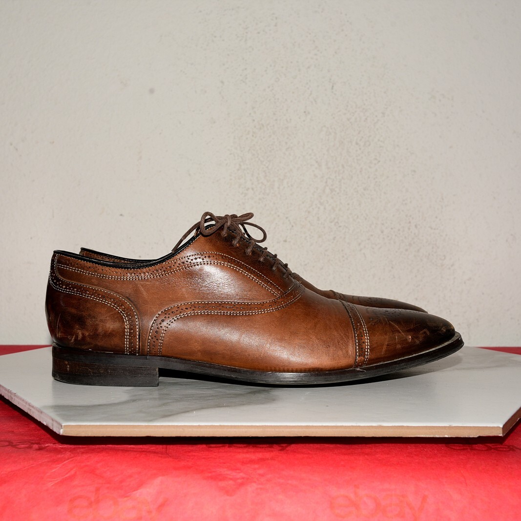 SAOLA To Boot New York Cap Toe Oxford Pelle Marrone Uomo US 9