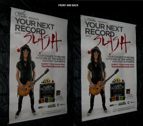 Original 2010 SLASH Banner 36" X 58 1/2" GUITAR CENTER Guitar World ERNIE BALL
