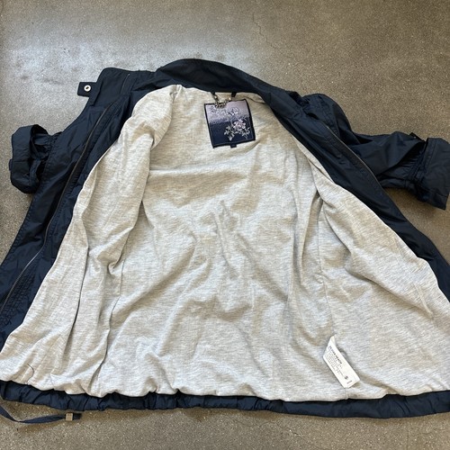 JACKET Silvian Heach short sleeve light weight nylon blue w/ front zipper sz S - Picture 12 of 16