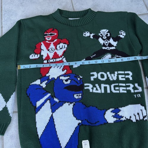 Vintage Mighty Morphing Power Rangers Knit Sweater Made in USA NWT Youth Large - Picture 6 of 7