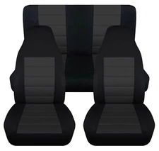 Back and Charcoal Front and Rear car seat covers fits Jeep Wrangler YJ 1987-1995