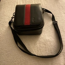 Black Shoulder Camera Storage Accessory Bag Red Stripe Top Handle 