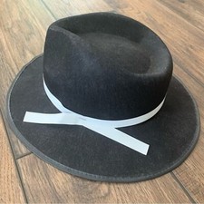 J Hats Fedora Gangster Hat, Black Pinched Hat Halloween Costume Accessory Lg