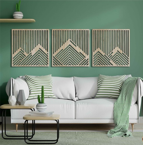Mountain Wall Art, Mountains Decor, Wood Wall Art, 4 Size - 7 Color Options - 第 1/10 張圖片