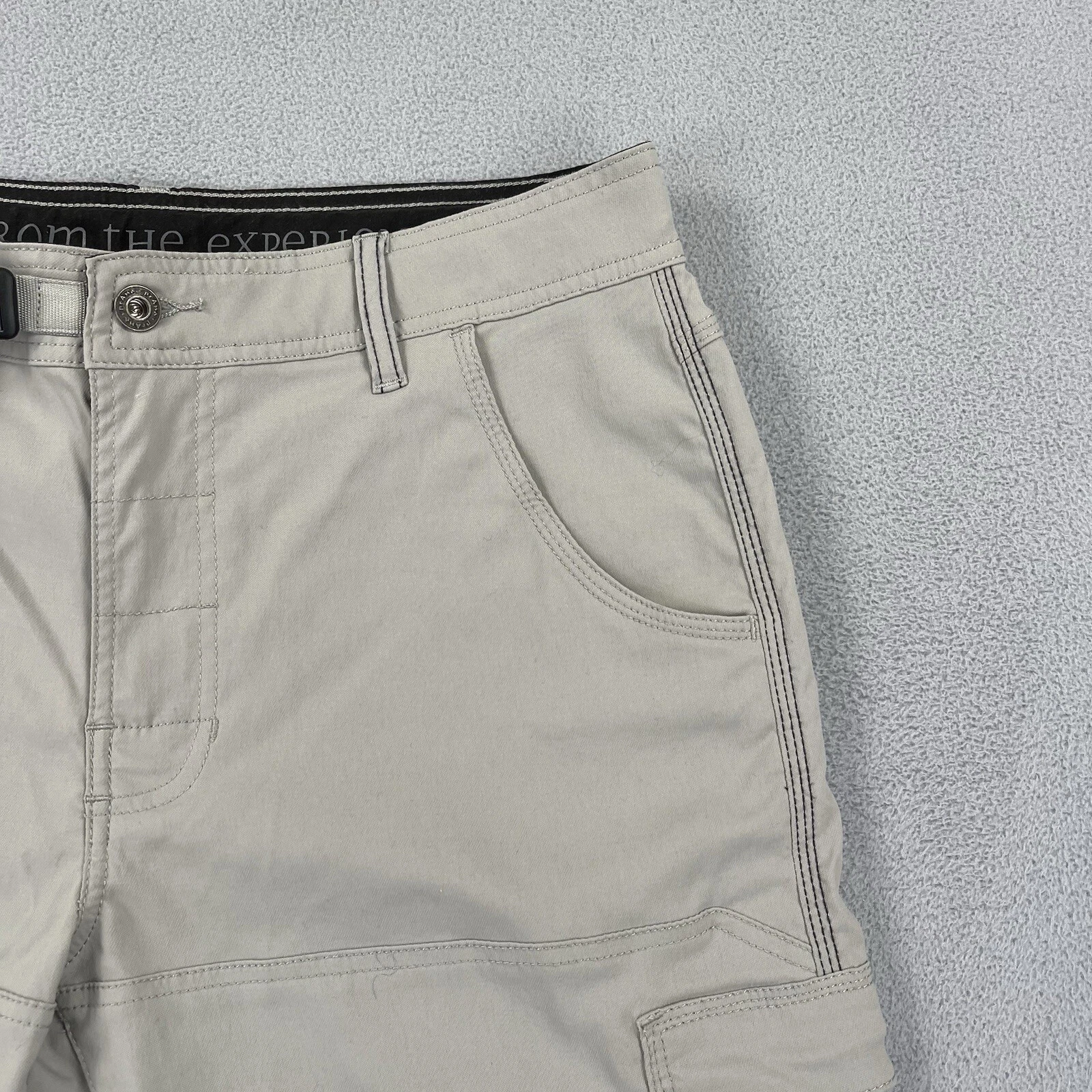 prana wicking stretch hiking outdoor belted solid shorts