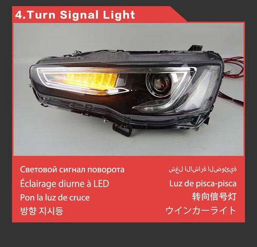 LED Headlight Upgrade For Lancer EVO EX 2008-2016 DRL Projector Facelift Lamps - Bild 7 von 18