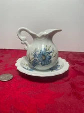 Vintage Inarco Miniature Wash Basin Blue Corn Flower E-4543