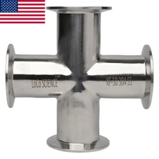 KF-50 NW-50 Cross Vacuum Fitting SS304 LoCo SCIENCE!!