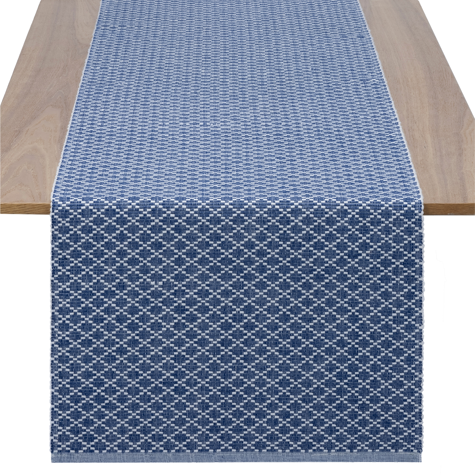 Camino de Mesa Azul - Camino Mesa de Rombos 40 x 240 cm - Camino Mesa Reversible