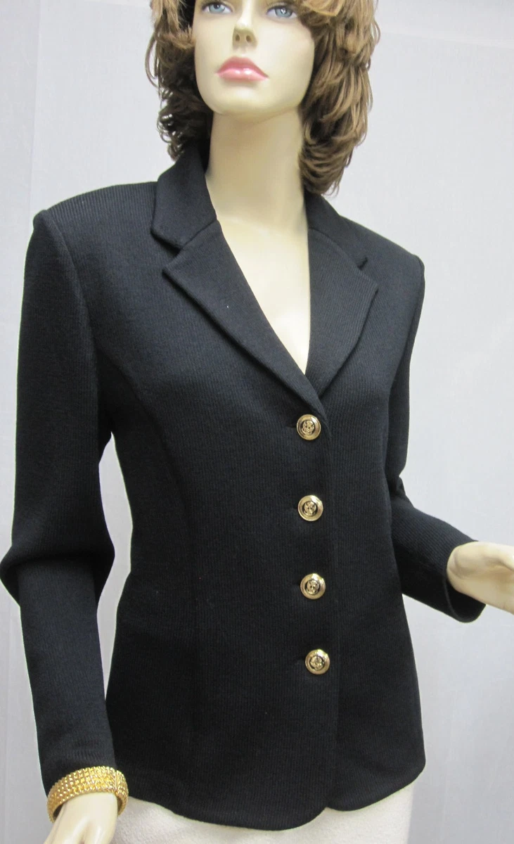 St john black knit jacket cheap