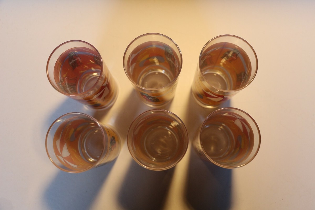 Lot De 6 Verres Coca-Cola Collection 1997 Thème La Plage - Très Bon état