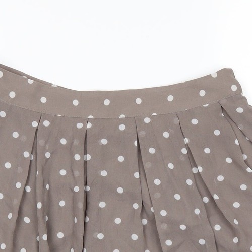 H&M Womens Brown Polka Dot Cotton Blend A-Line Skirt Size 8 - Picture 4 of 12