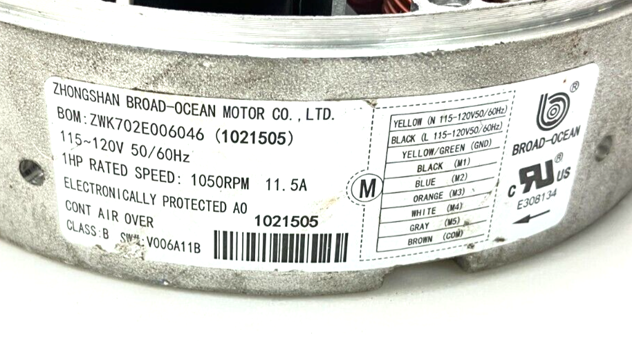 BROAD-OCEAN ZWK702E006046 ECM Module ONLY 1021505 115/120V 1HP
