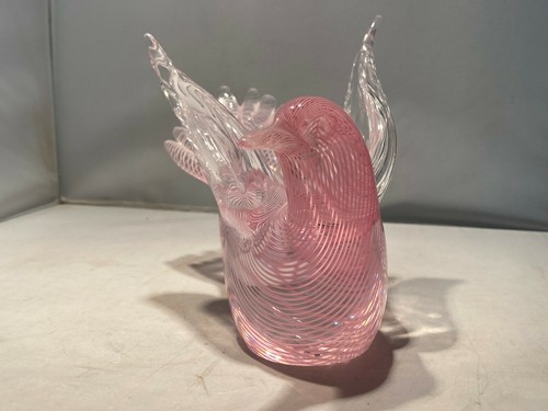Vintage Murano Italian Glass DOVE Signed FRANCO MORETTI FILIGRANA PINK WOW!!! - Picture 6 of 10
