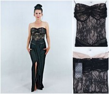 Womens Dress Small Size US 6 EU 36 MANGO Black Corset Lace Evening Wedding
