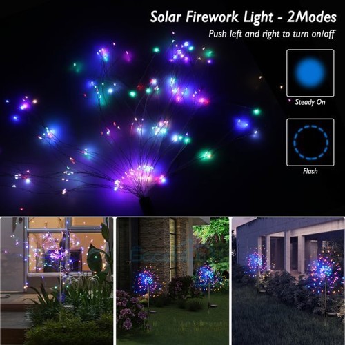 Luces Solares De Fuegos Artificiales 200 LED Impermeable Exterior Jardin Navidad - Picture 12 of 42