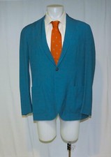Boglioli Light Weight Solid Turquoise Three Roll Two K. Jacket 42R NWT 1500