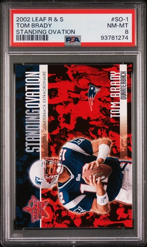 2002 LEAF R & S STANDING OVATION #SO-1 TOM BRADY 1881/2500 PSA 8