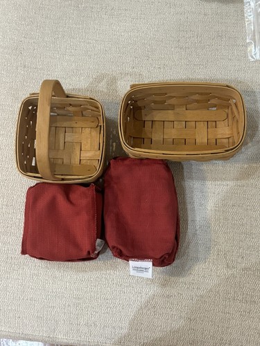 2 Longaberger Tarragon baskets with paprika liners - Picture 10 of 15