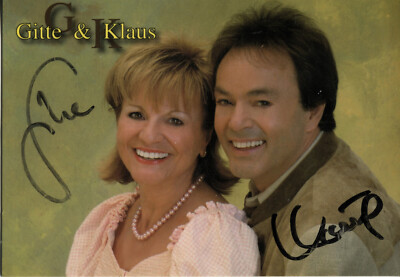 Autogrammkarte Gitte & Klaus, Original Signiert