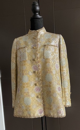 Chaqueta Metálica Chanel Alta Costura Tejida Patrón Floral Talla M/L/XL US 6-14 - Imagen 1 de 23