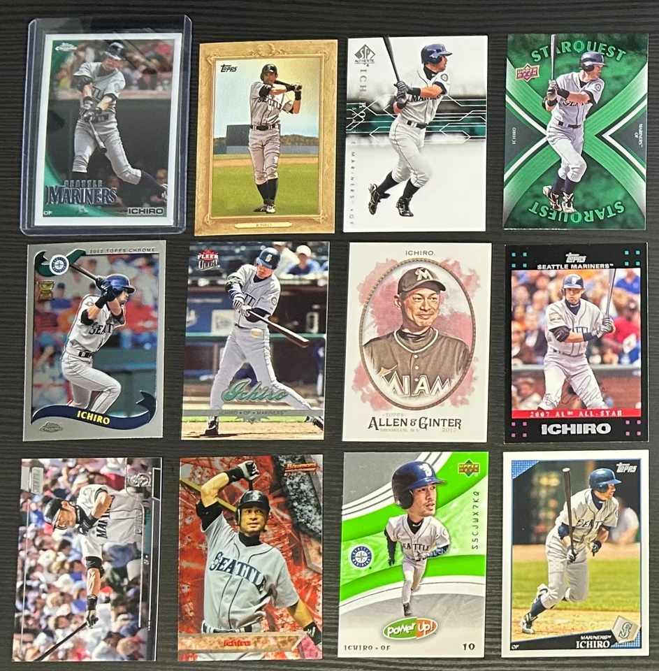 Lote de 12 tarjetas Ichiro - Cromo / Estadio / Arquero / Ginter / Rojo pavo Foto 3 de 4