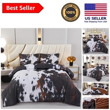 Cozy King Size Cow Print Bedding Set - Perfect for Rustic Bedroom D cor